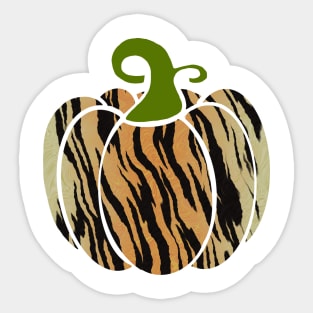 Tiger Striped Pumpkin Sticker